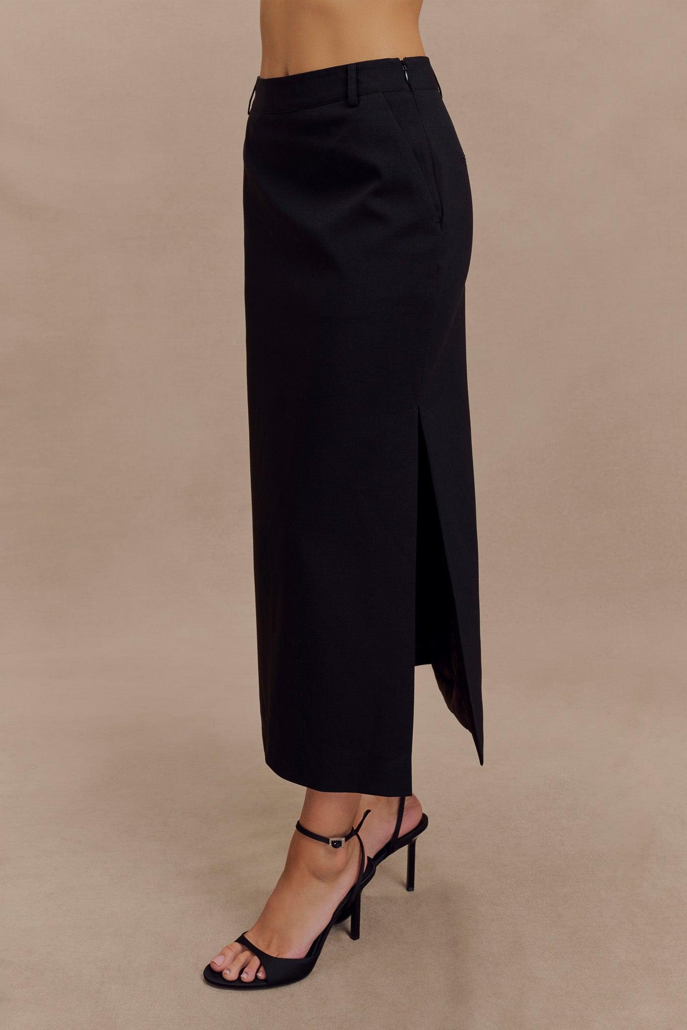 Ambrose Midi Skirt - Black Product Image