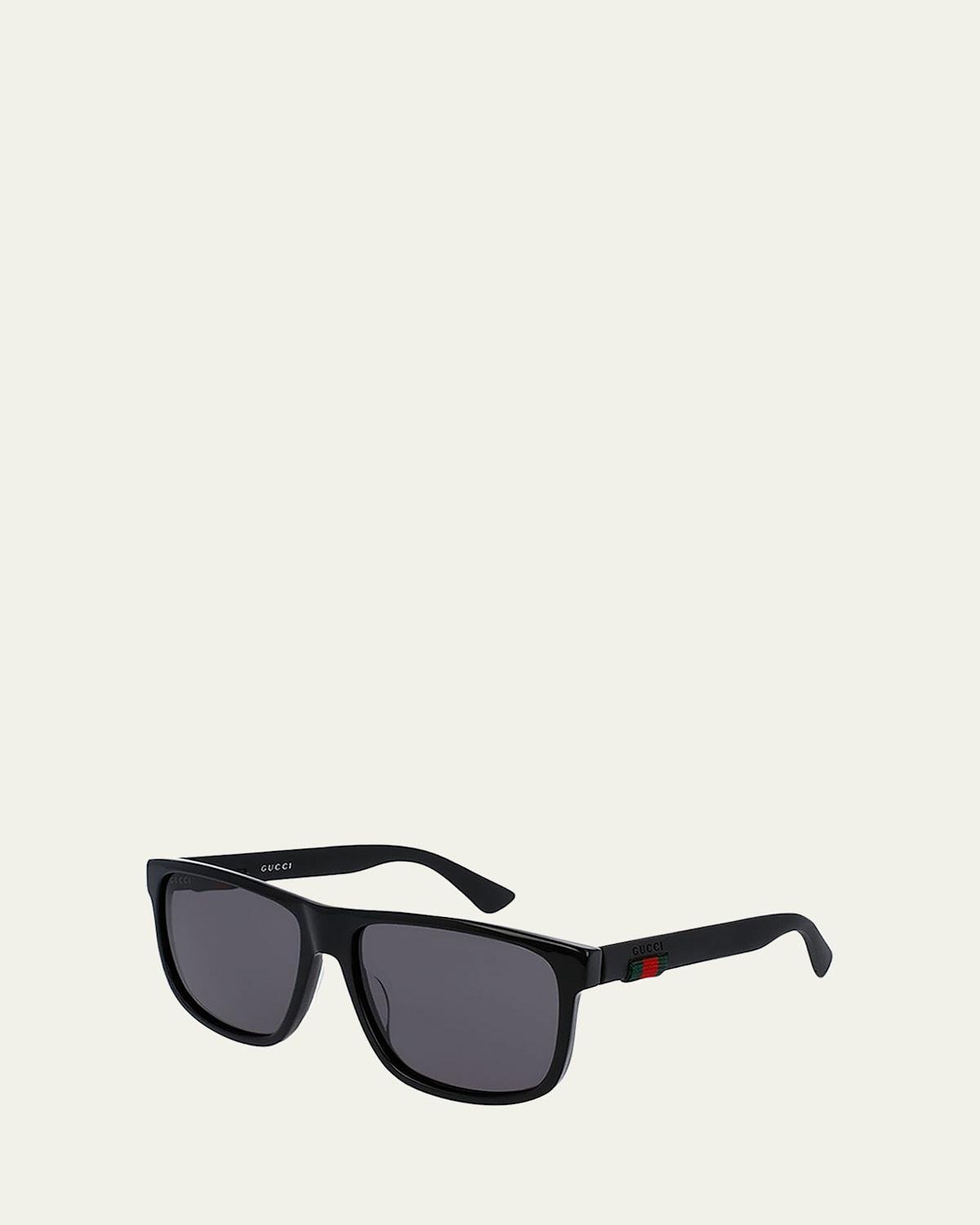 Square Acetate Sunglasses, Black Product Image