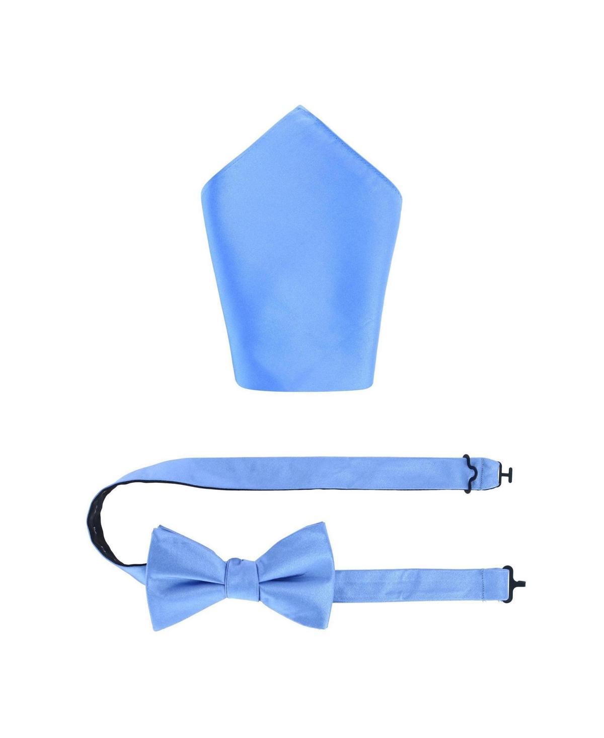 Trafalgar Mens Sutton Solid Color Silk Bowtie and Pocket Square Combo Product Image