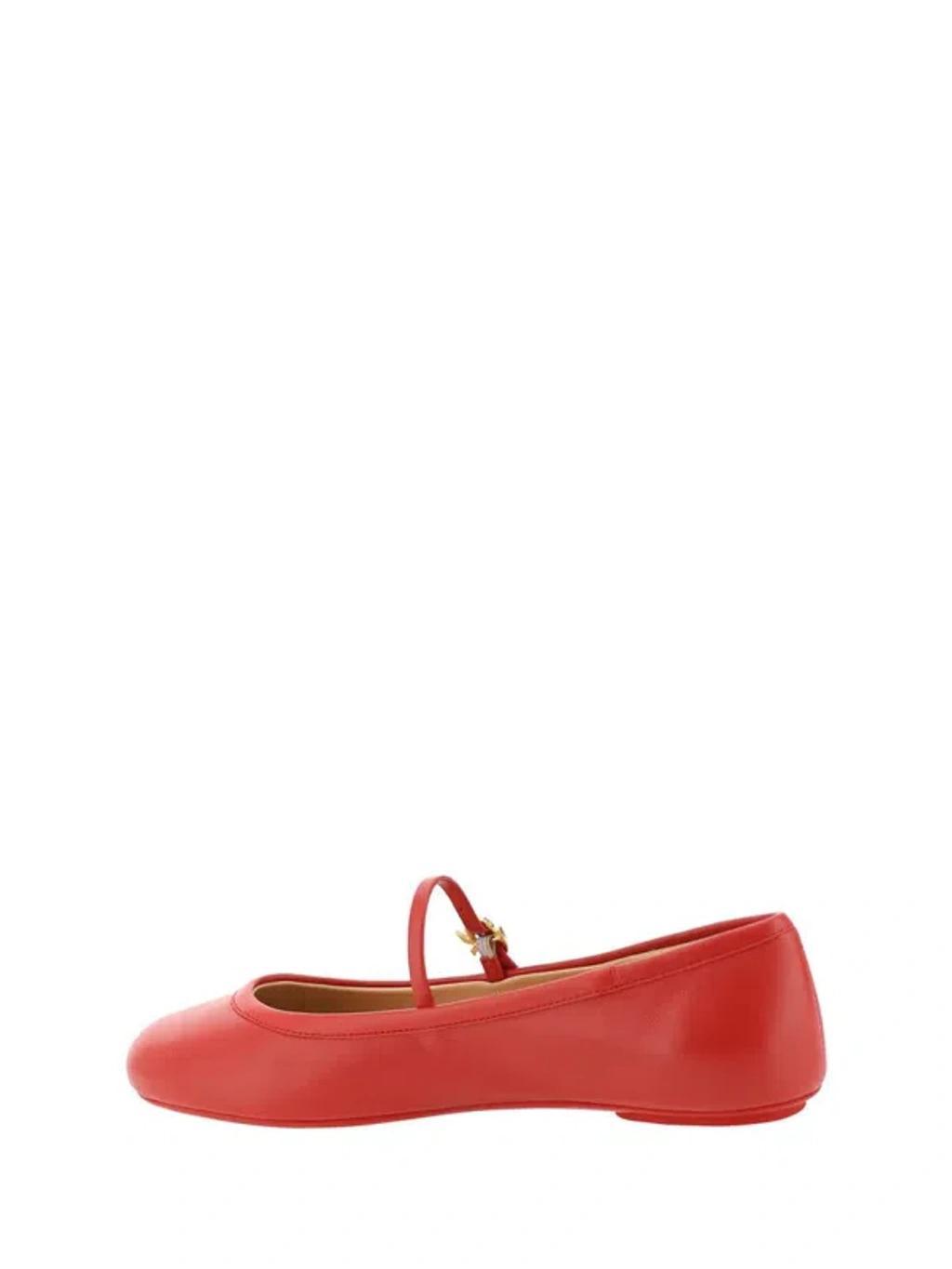 GIANVITO ROSSI Woman Ballet Flats Red Size 8 Leather In Red Nappa Product Image
