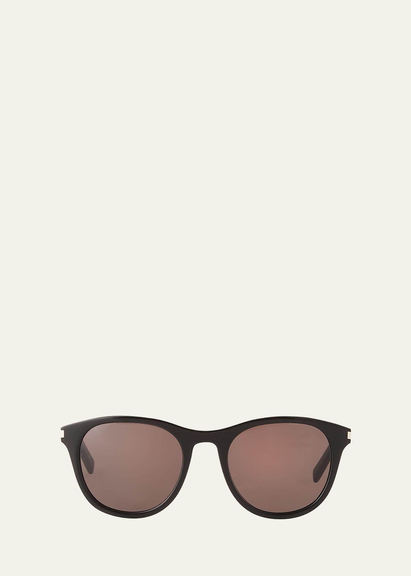 Mens Round Solid Acetate Sunglasses Product Image