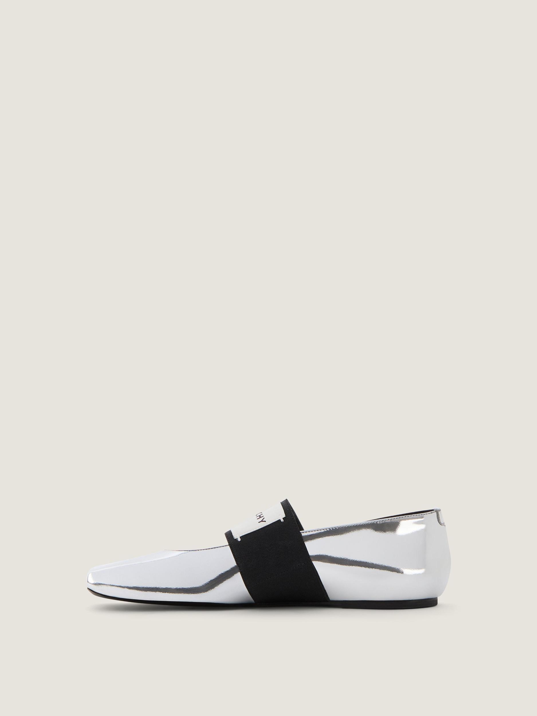 Sliced Square ballerinas in mirror effect leather Product Image