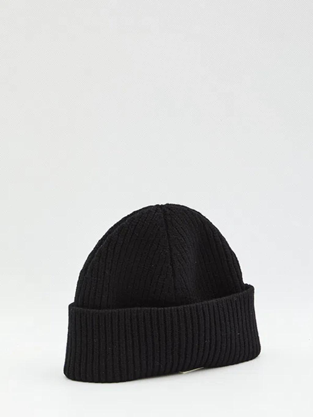 AMI ALEXANDRE MATTIUSSI Ami Paris Ami De Coeur Black Wool Hat Men Product Image