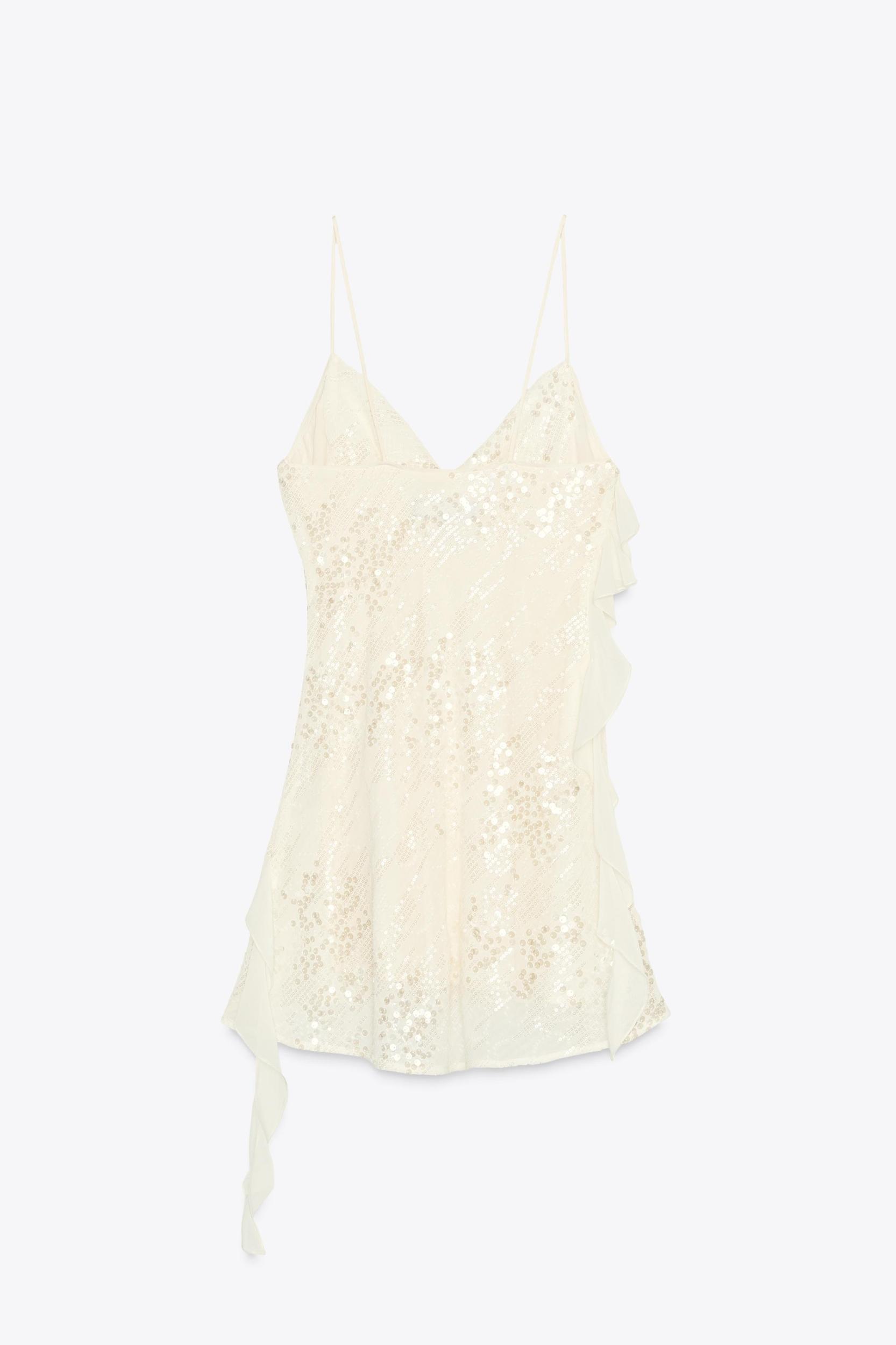 SEQUIN RUFFLE MINI DRESS Product Image