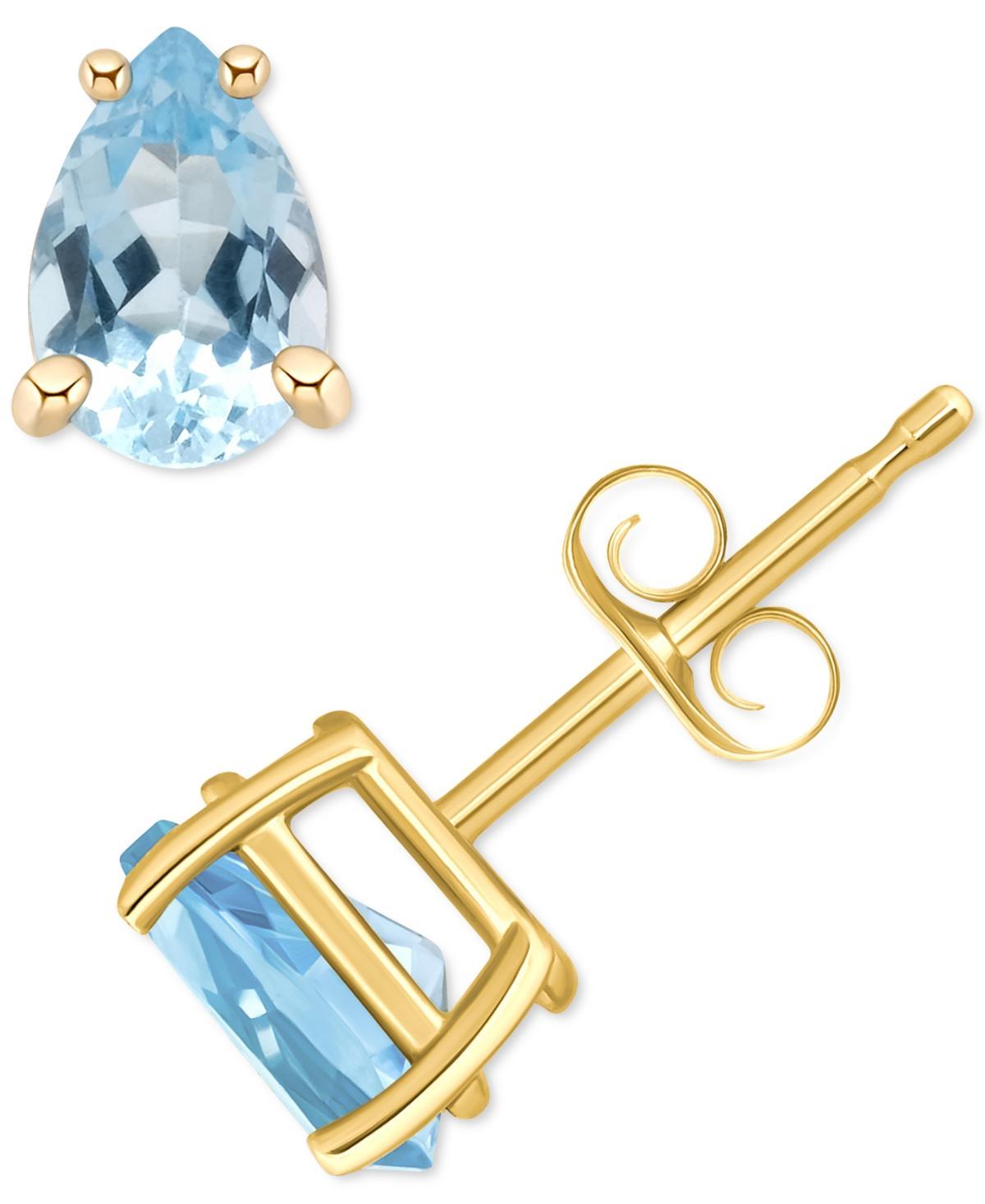 Celebration Gems 14k White Gold Pear Shape Gemstone Stud Earrings, Women's, Aquamarine Product Image
