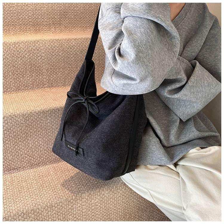 Lettering Ribbon Accent Shoulder Bag Product Image