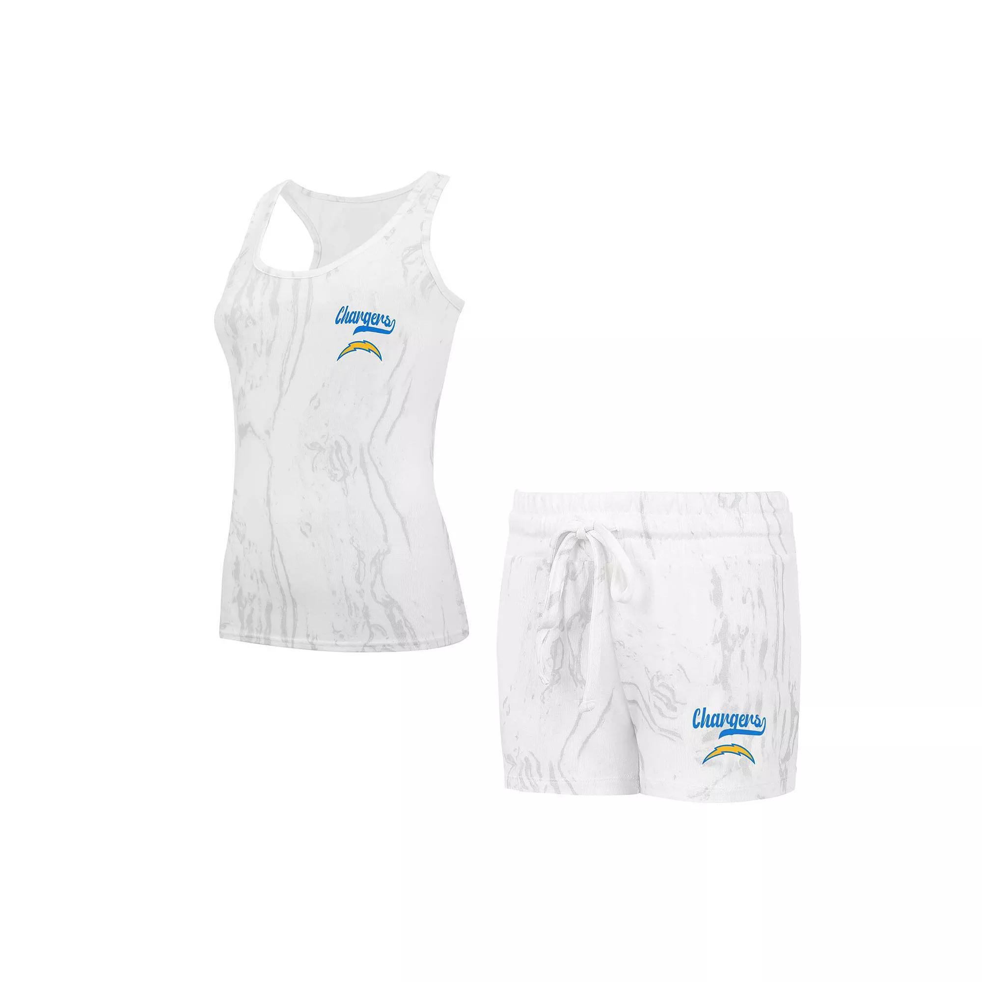Women's Concepts Sport Kansas City Chiefs Quartz Hacci Knit Tank Top & Shorts Sleep Set, Size: 2XL, Beige Product Image