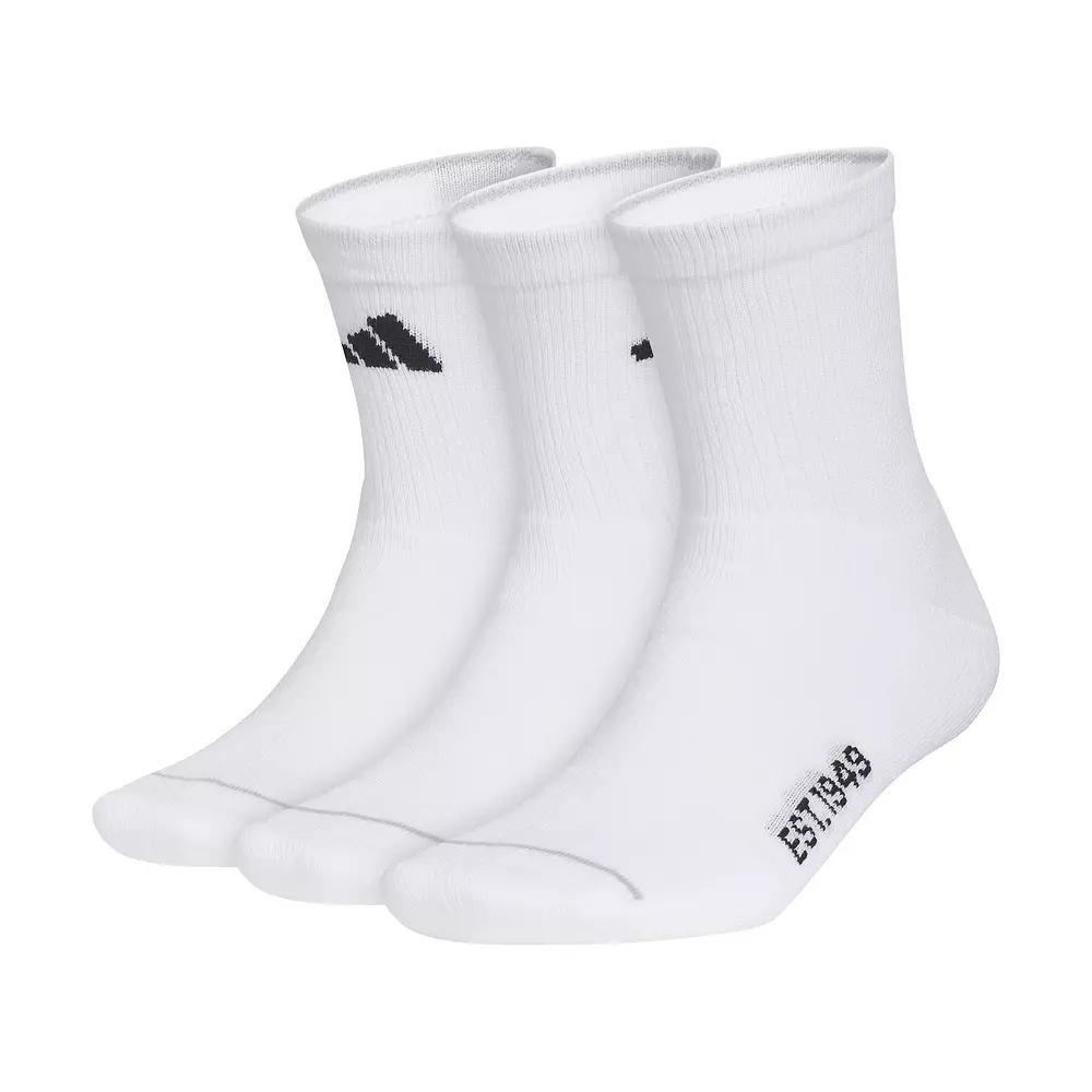 Men's adidas 3-Pack Cushioned Sport 2.0 High Quarter Sock, Size: 6-12, White Black Product Image