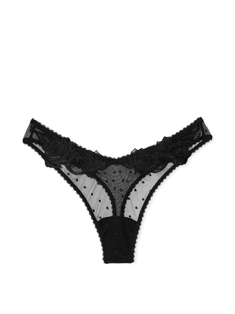 Sheer Rose High-Leg Thong Panty Product Image