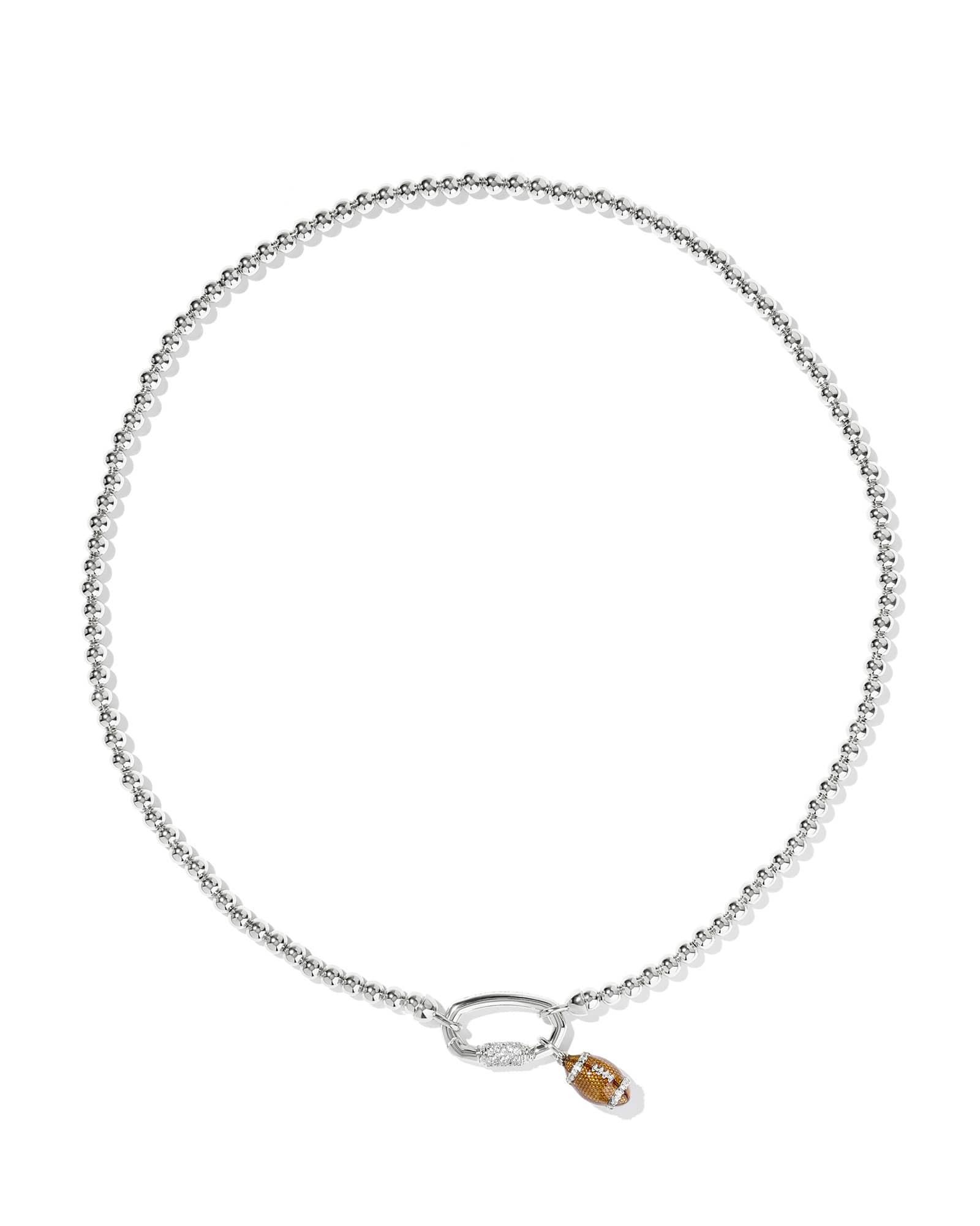 Football Silver Metal Strand Necklace Product Image