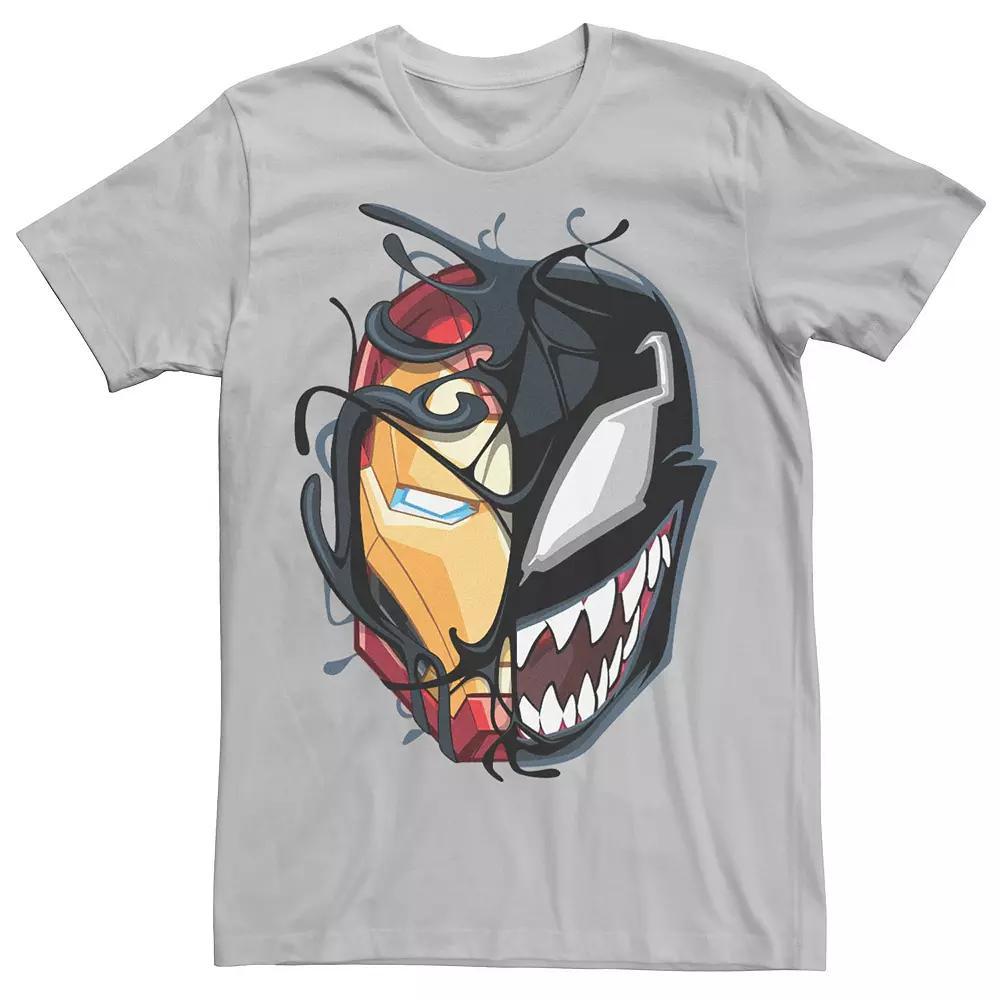 Men's Marvel Iron Man Venom Split Face Tee, Size: XXL, Silver Product Image