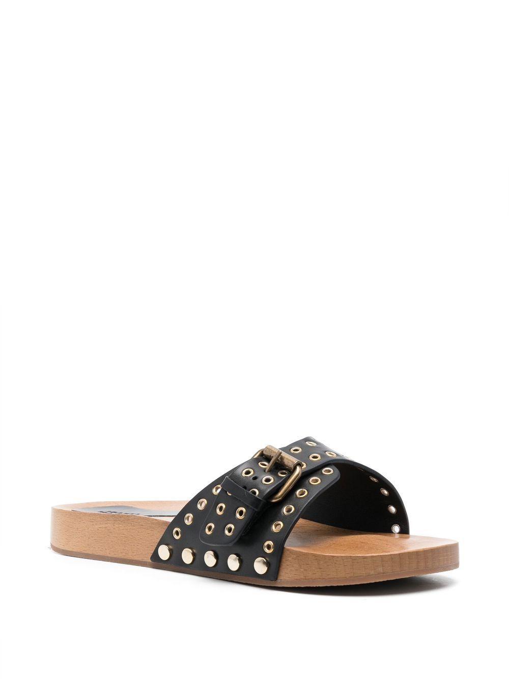 ISABEL MARANT Eyelet-detailing Buckled Mules In Black Product Image