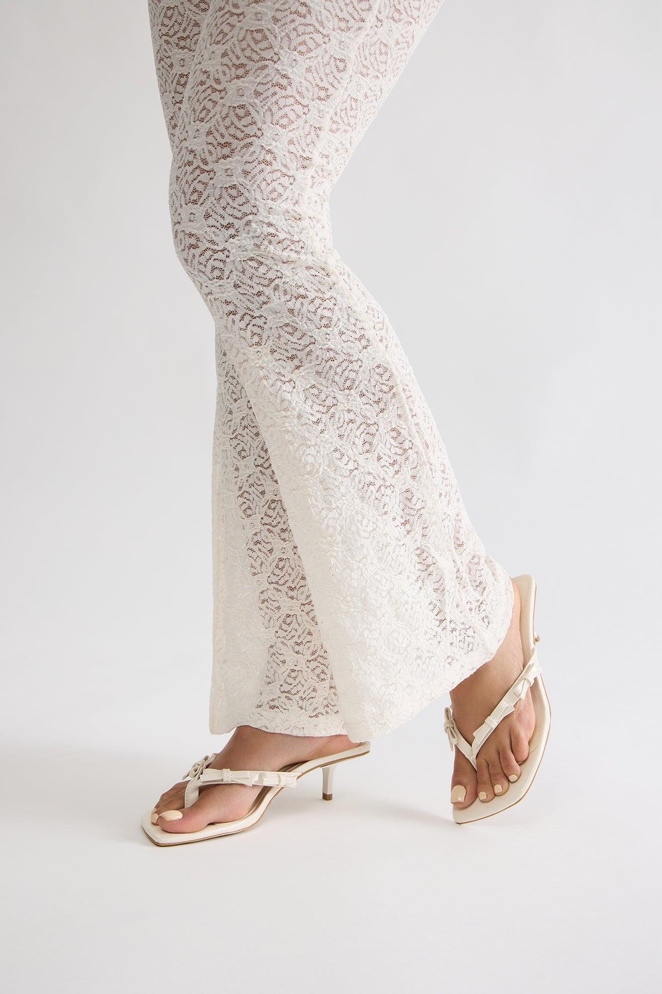 Lev Bow Kitten Heels - Ivory Product Image