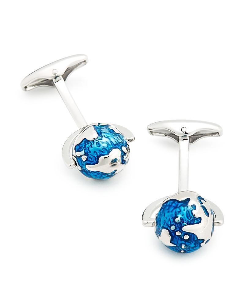 Mens Stainless Steel Globe Cufflinks Product Image