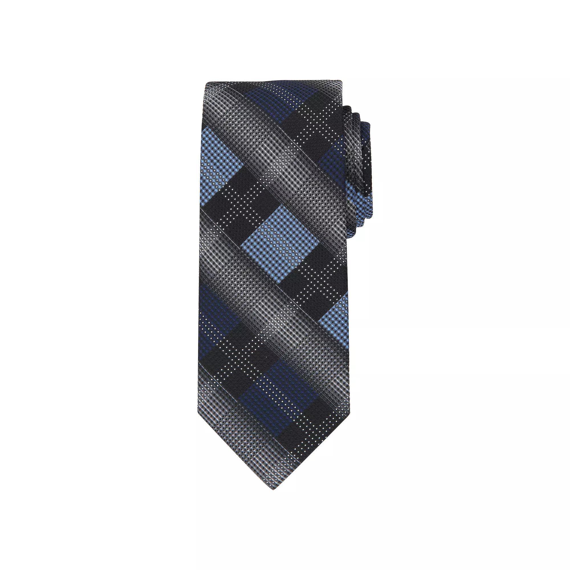 Men's Bespoke Patterned Tie, Black Kroll Product Image