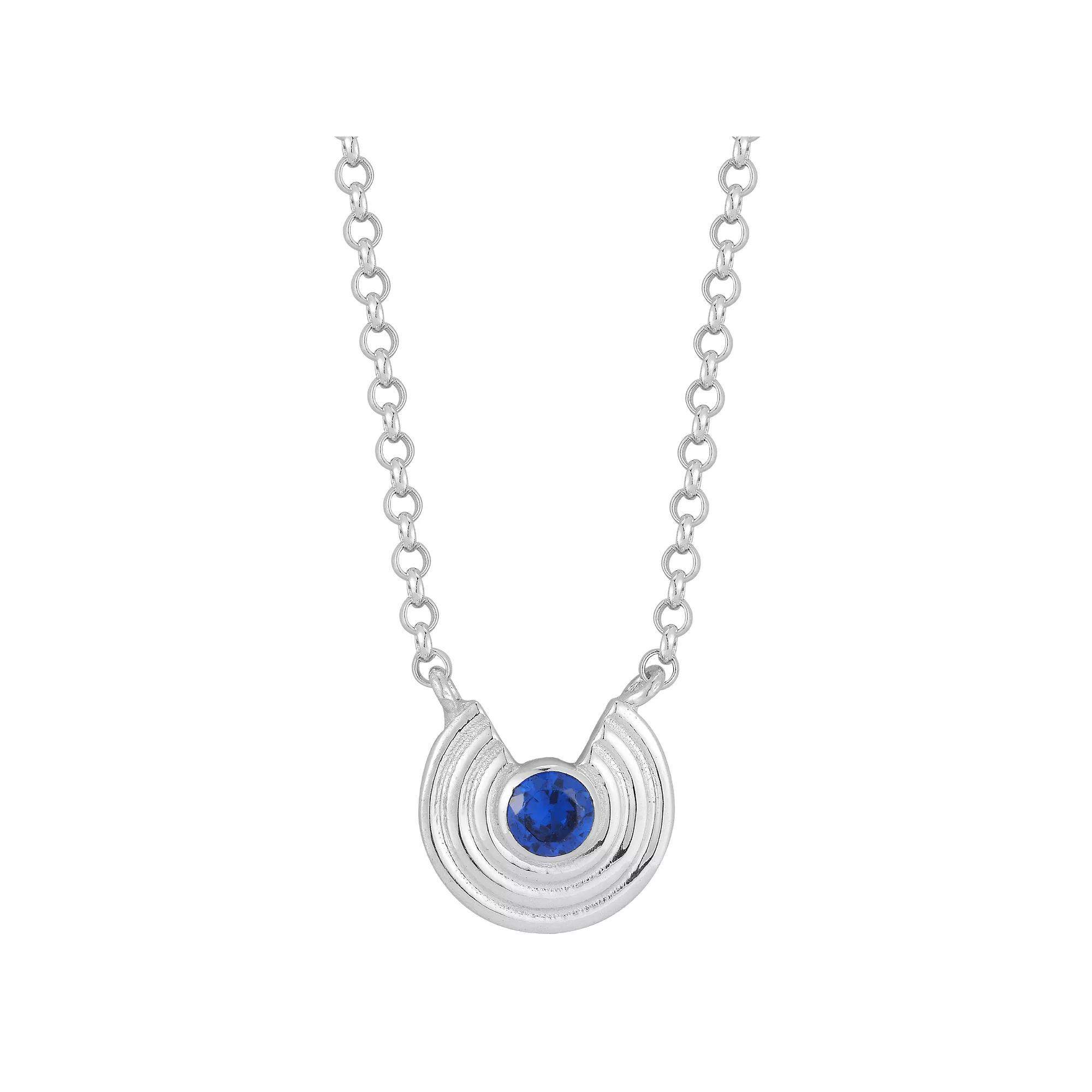 Sunkissed Sterling Cubic Zirconia Open Pendant Necklace, Womens Silver Tone Product Image