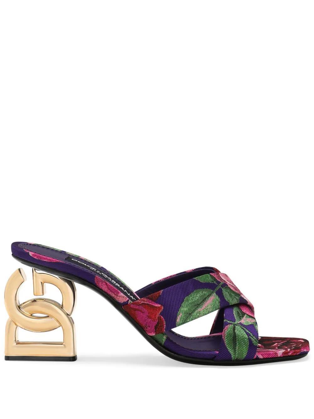 3.5-heel floral-jacquard mules Product Image
