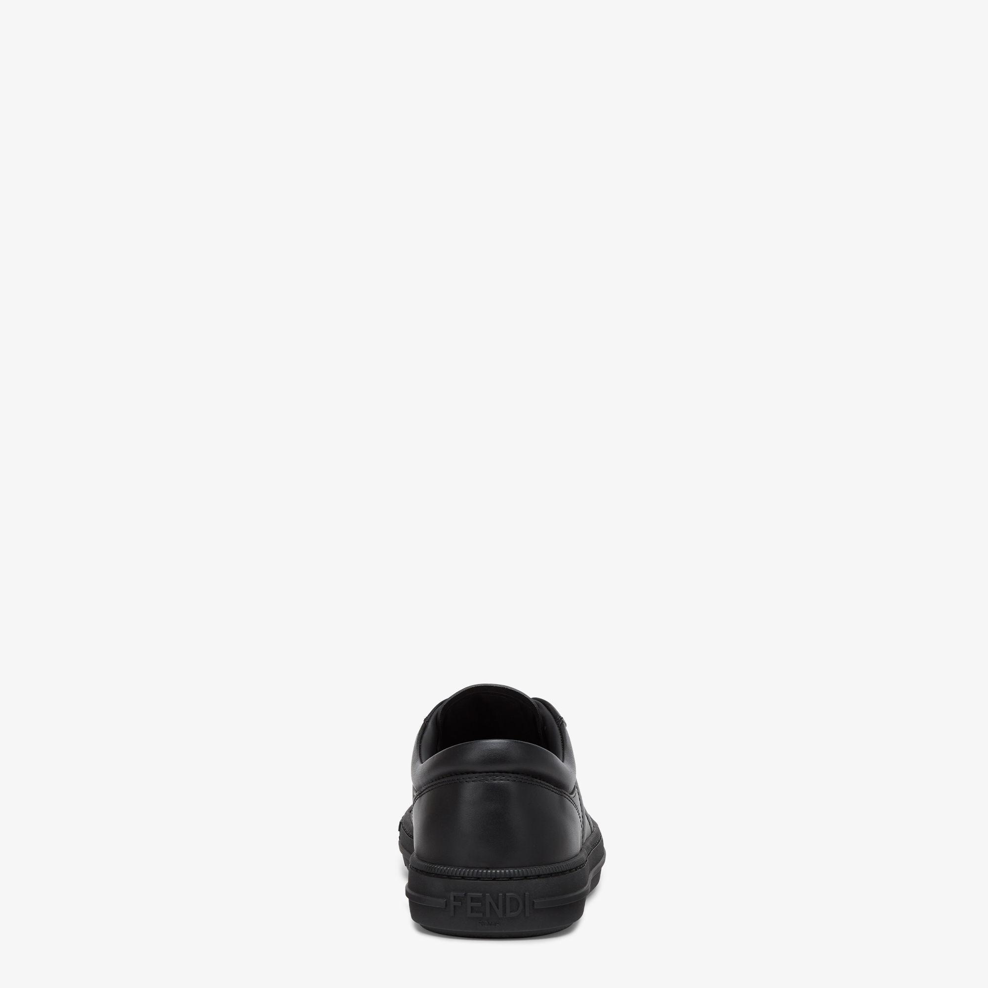 Domino sneakersBlack leather low-tops Product Image