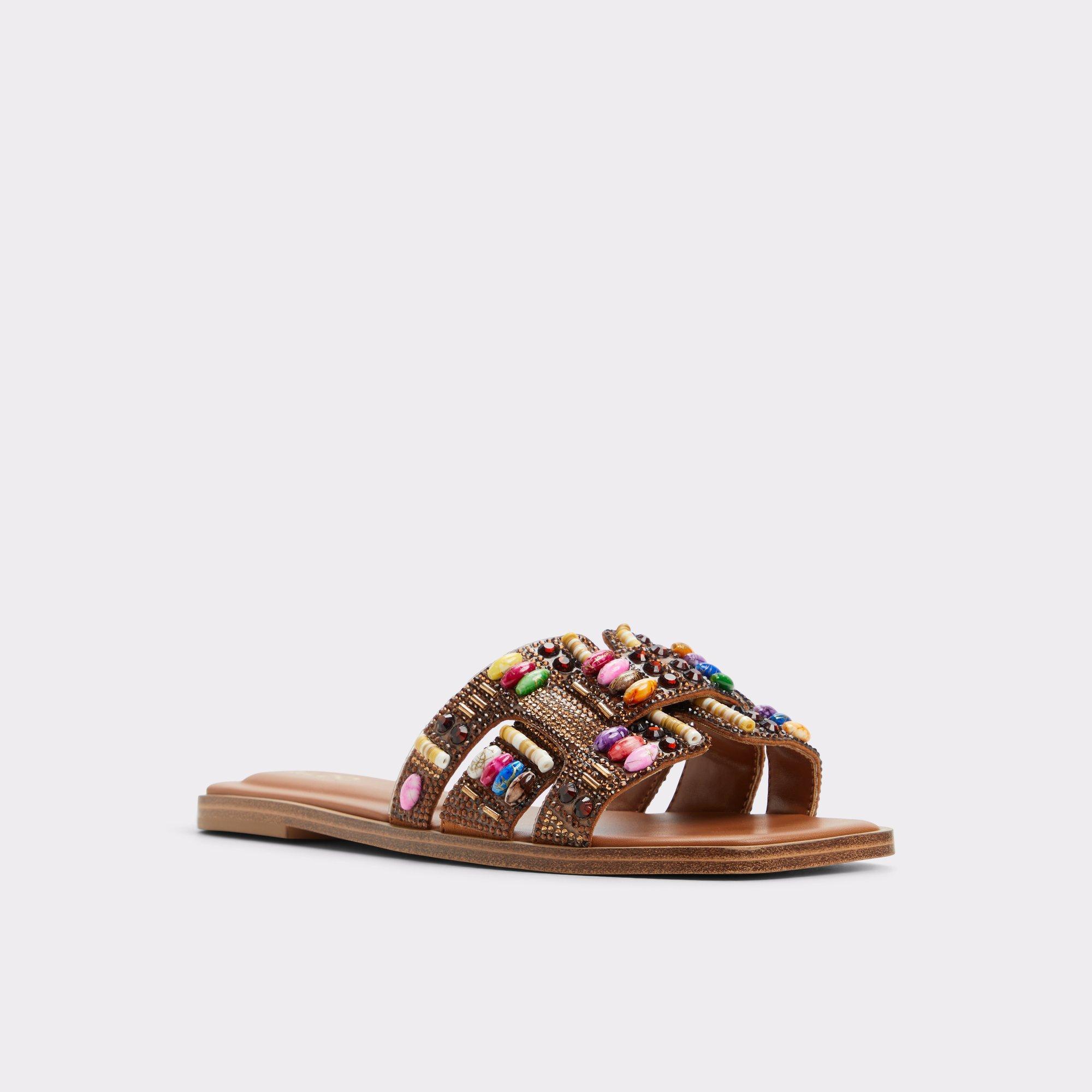 ALDO Eleny - Women's Flat Sandals - Brown, Size 8.5 Product Image