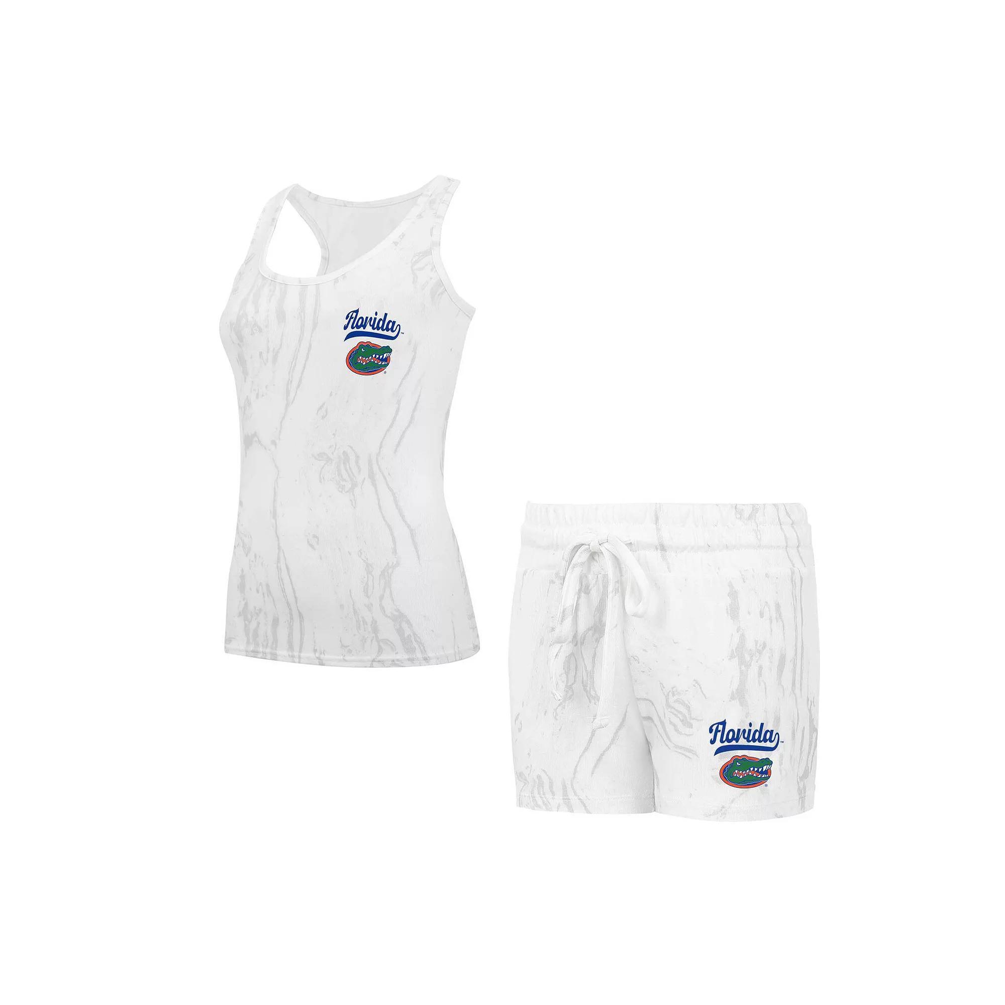 Women's Concepts Sport Los Angeles Rams Quartz Hacci Knit Tank Top & Shorts Sleep Set, Size: Medium, Beige Product Image