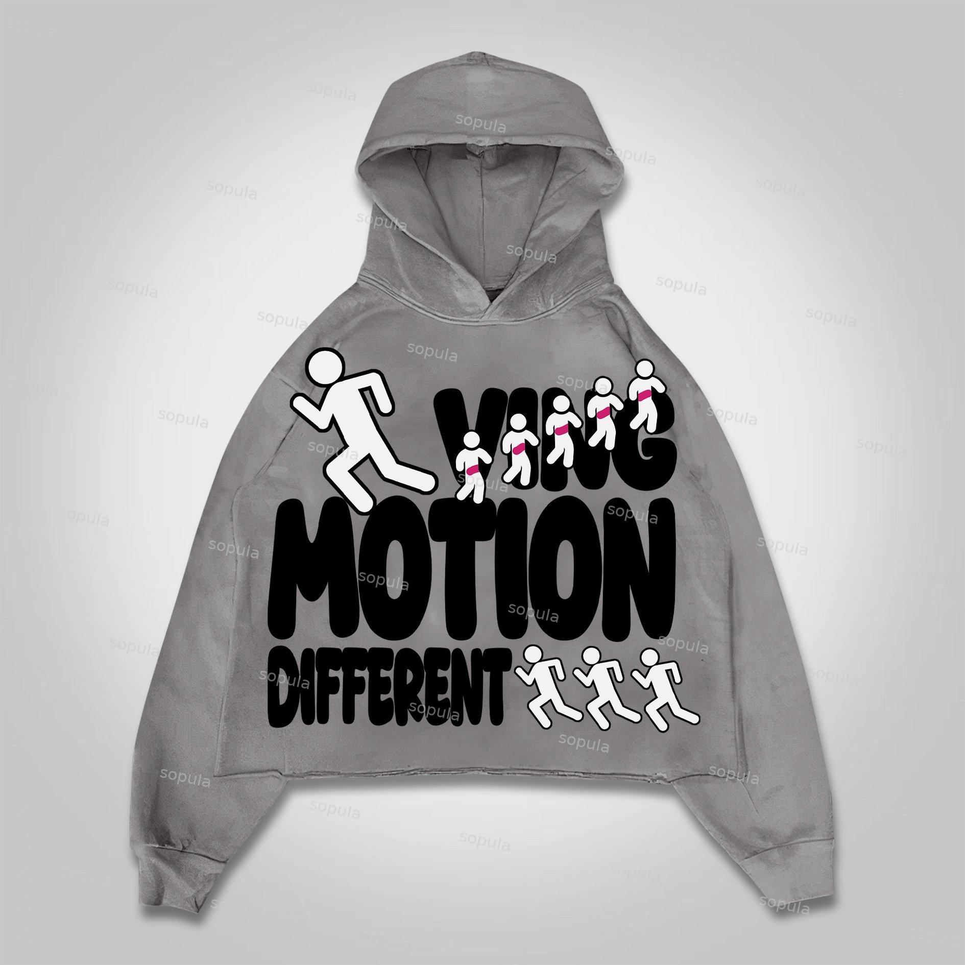 Sopula Men's Motion Different Graphic Cropped Hoodie Product Image