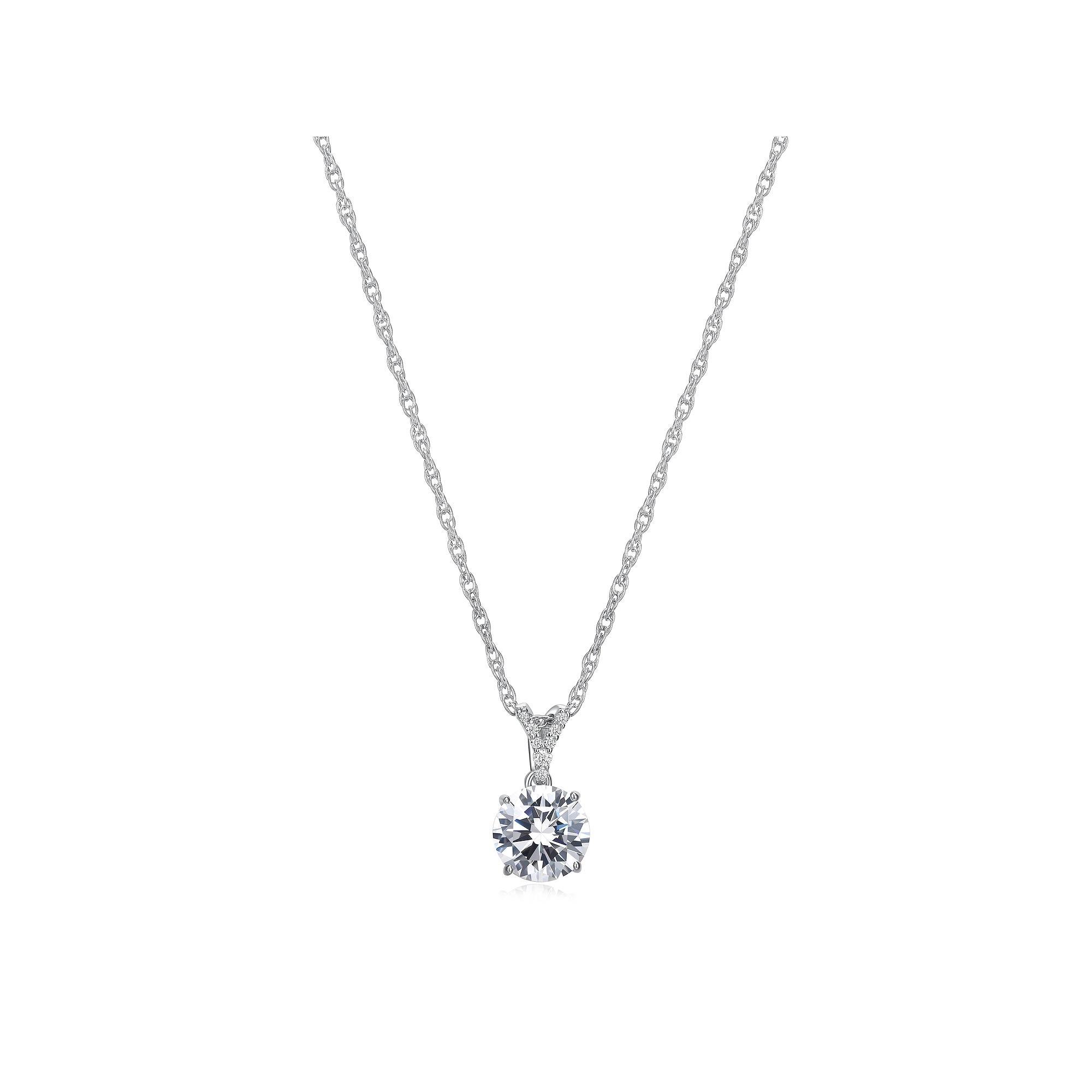 Sterling Silver Lab-Created Moissanite Pendant Necklace, Women's, Size: 18" Product Image