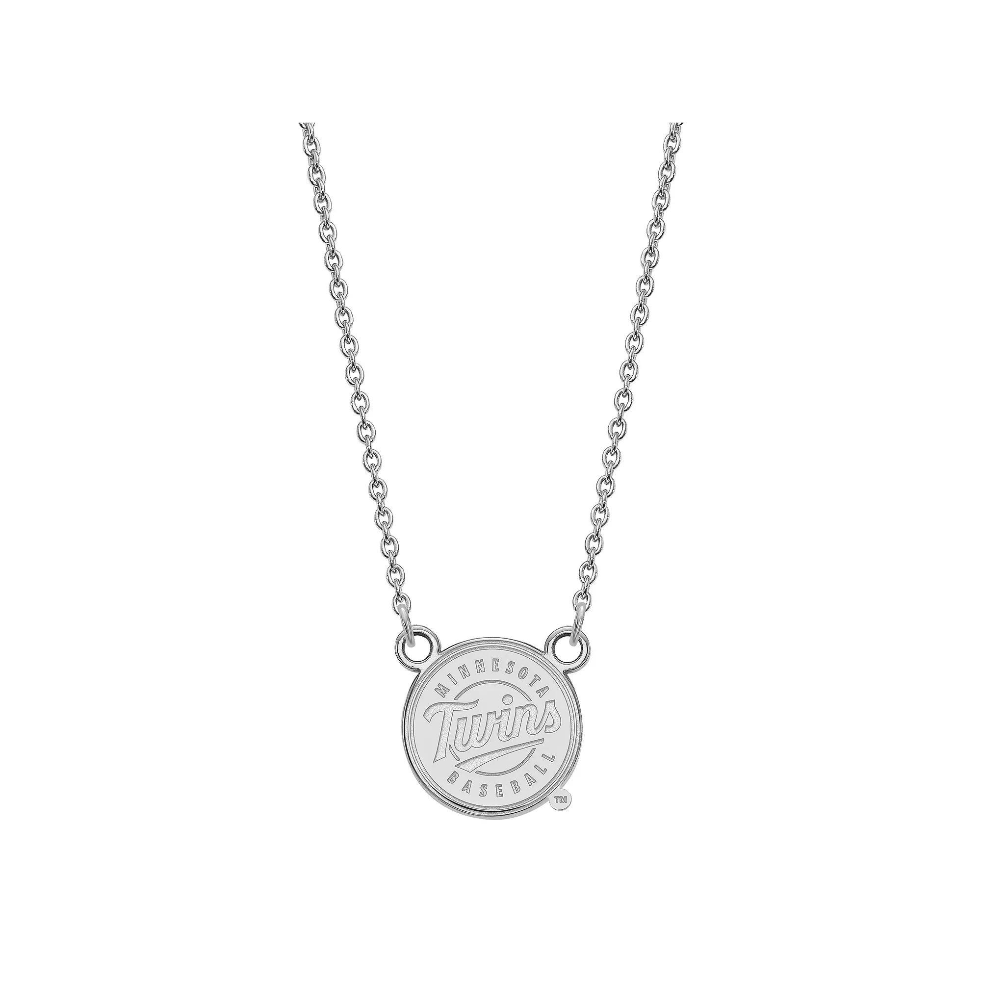 LogoArt Sterling Silver Minnesota Twins Small Pendant Necklace, Womens Gold Tone Product Image