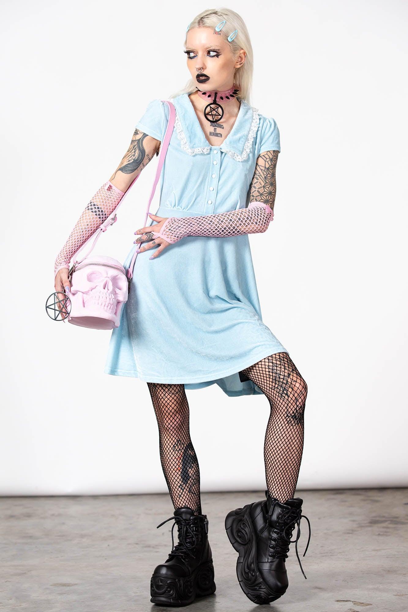Every Mourning Collar Dress [PASTEL BLUE] Female Product Image