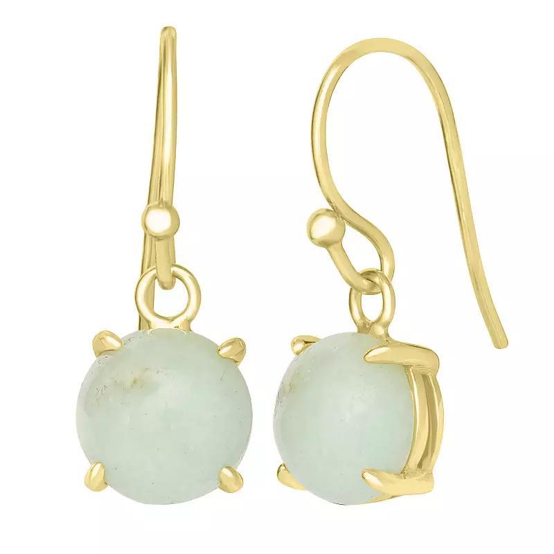 Gemistry 14k Gold Over Sterling Silver Stone Round Drop Earrings, Women's, Purple Product Image