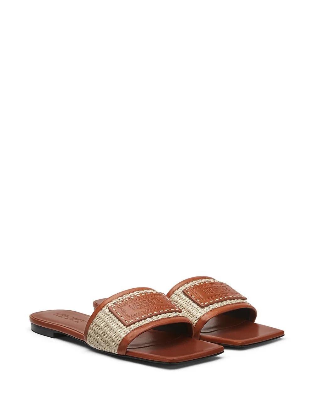 Theia Barocco raffia slides Product Image