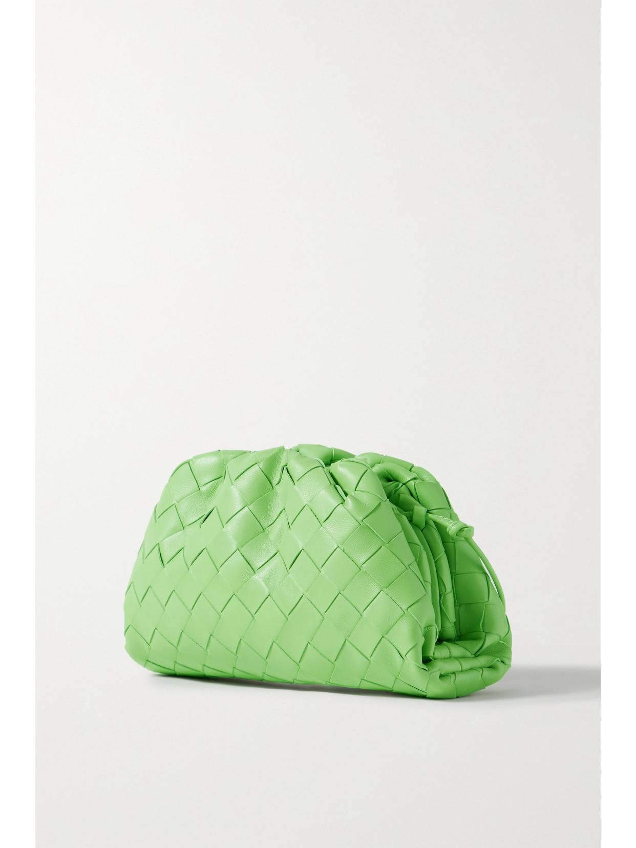 BOTTEGA VENETA The Pouch Mini Intrecciato Leather Clutch In Green Product Image
