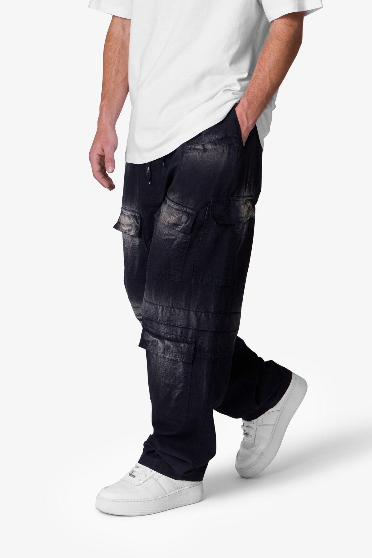 Oversized Cargo Pants - Washed Black Product Image