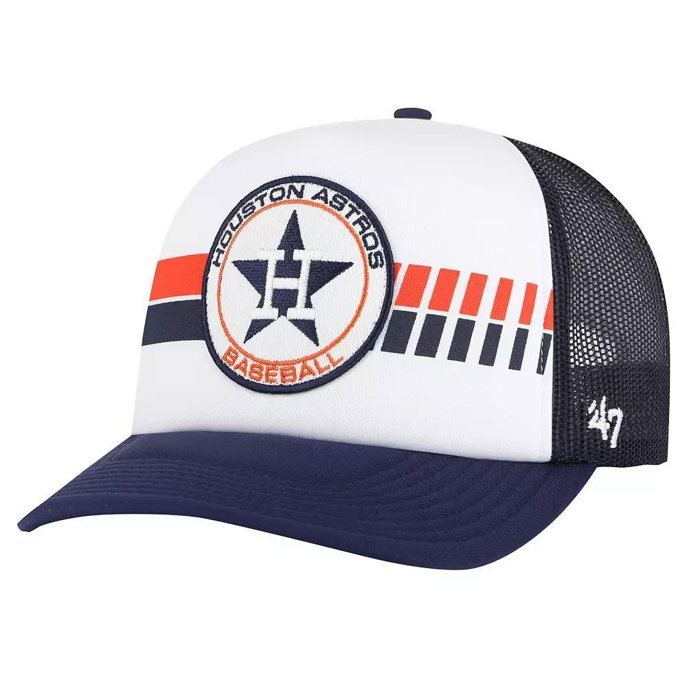 Mens 47 White Houston Astros Cooperstown Collection Wax Pack Express Trucker Adjustable Hat, Blue Product Image