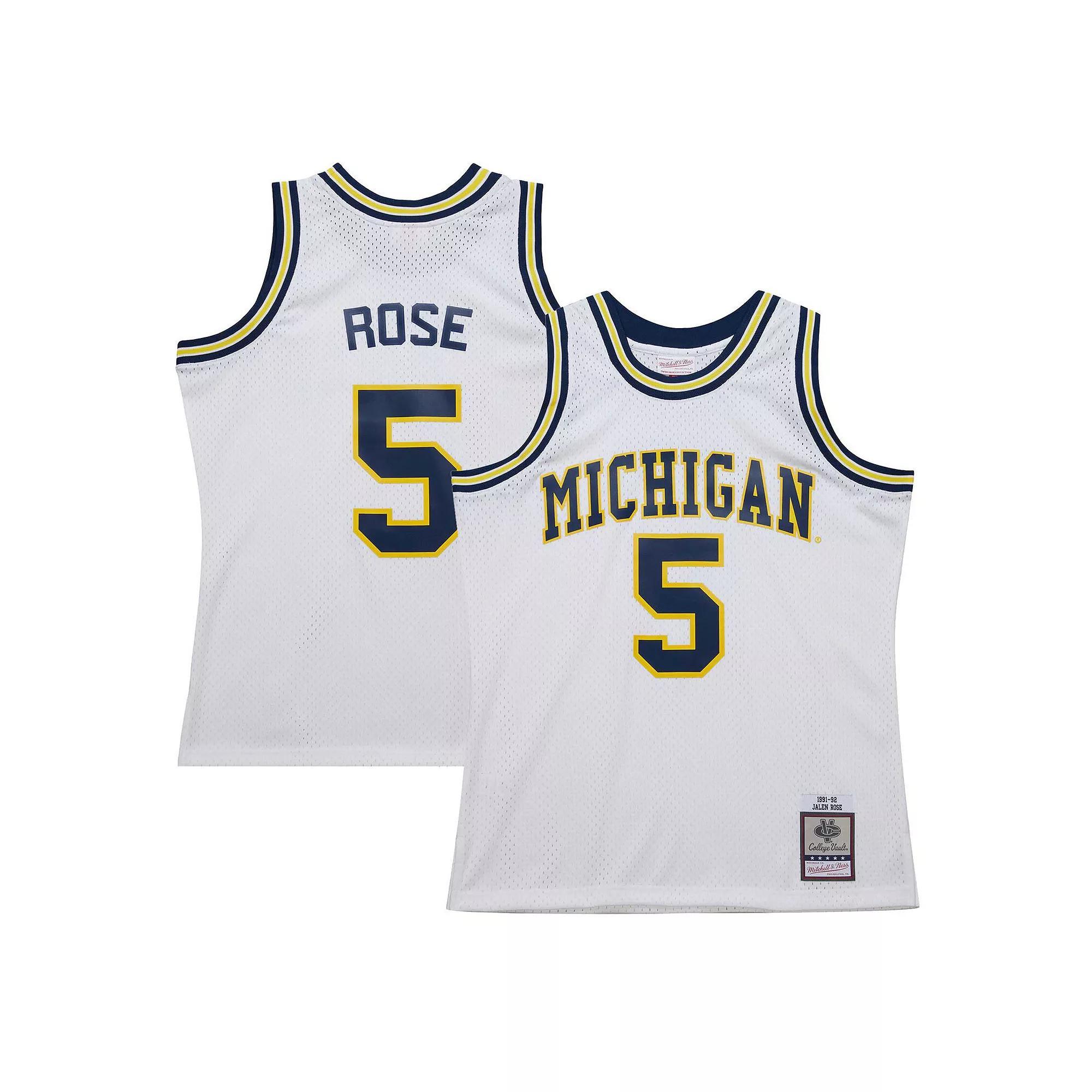 Men's Mitchell & Ness Jalen Rose White Michigan Wolverines 1991/92 Swingman Player Jersey, Size: Small Product Image