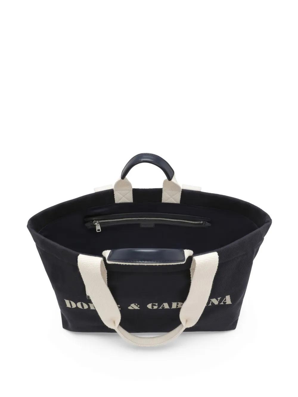 logo-print canvas shoulder bag Product Image