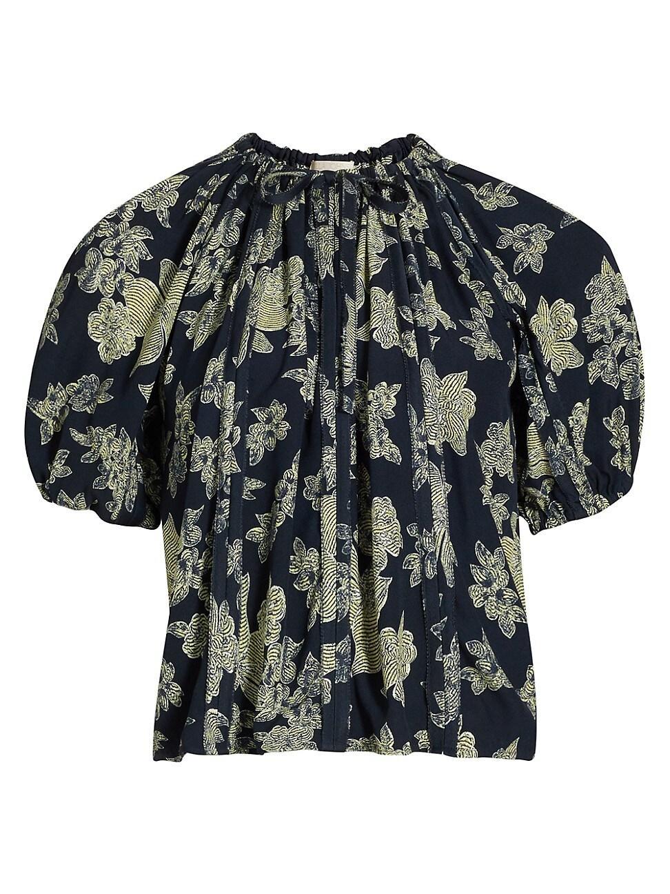 Womens Marcelena Floral Tieneck Blouse Product Image