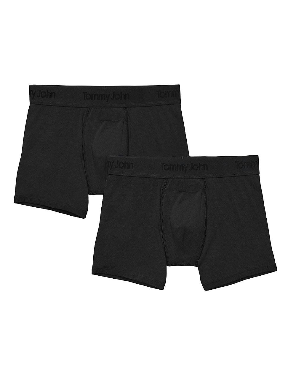 Tommy John Second Skin 4 Boxer Brief 2-Pack Dress Blues) Men's Underwear Product Image