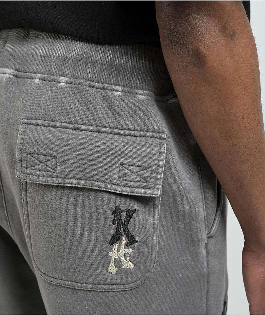 Ninth Hall Crosses Grey Wash Stacked Flare Sweatpants Product Image
