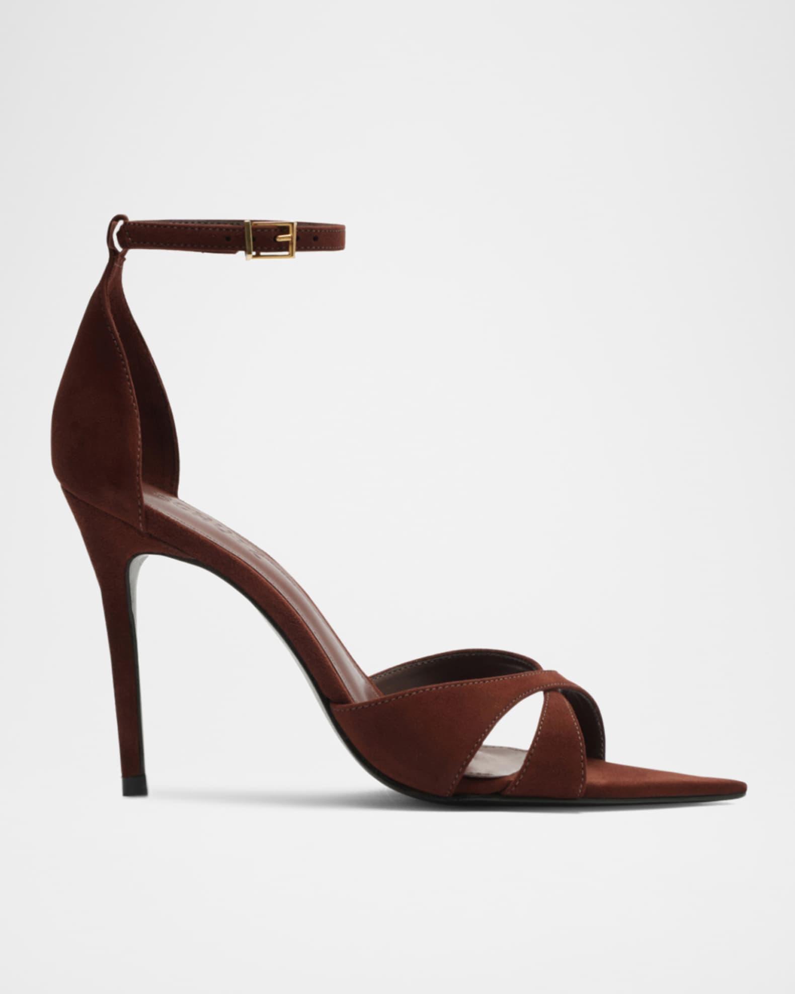 Hilda Leaf Suede Stiletto Sandals Product Image