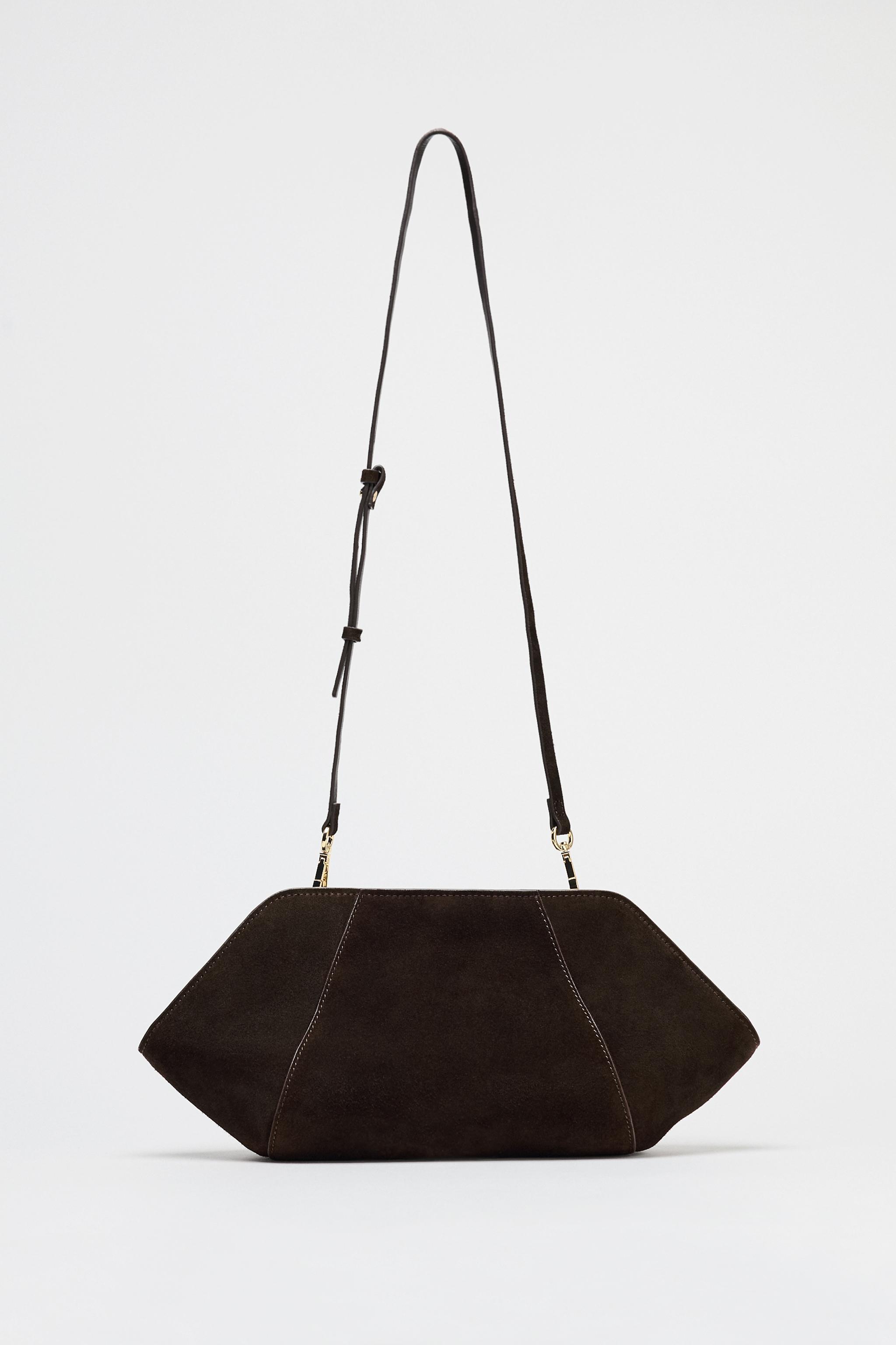 SPLIT LEATHER TOPSTITCHED CLUTCH Product Image