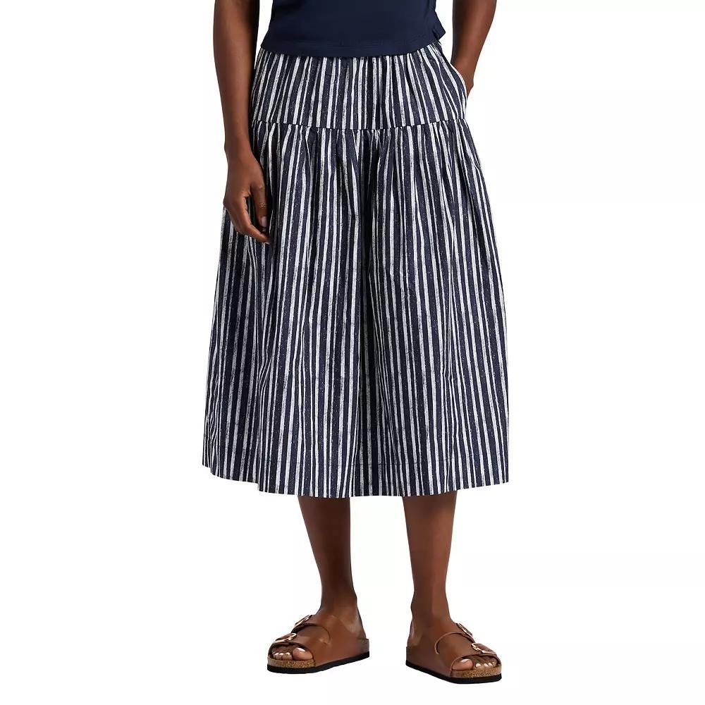 Women's Buffalo Jeans Celina Midi Skirt, Size: Large, Mood Blue Stripe Product Image