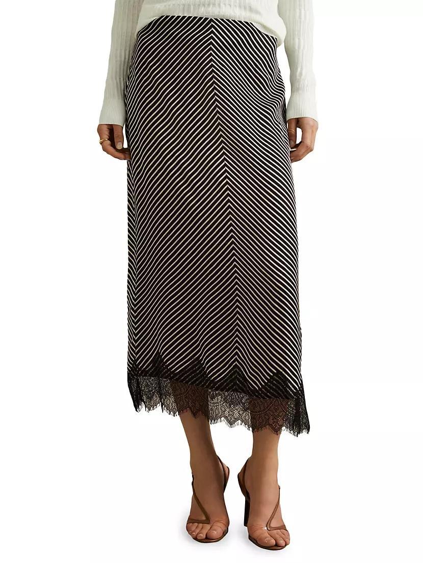 Ivy Striped Midi-Skirt Product Image