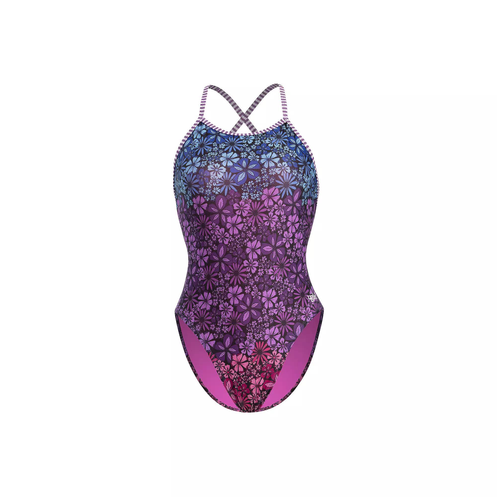 Women's Dolfin Uglies Retroflora Print Diver-Back Competitive One-Piece Swimsuit, Size: 26, Rf Retroflora Product Image