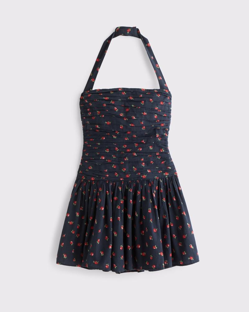 The A&F Emerson Drop-Waist Halter Mini Dress Product Image