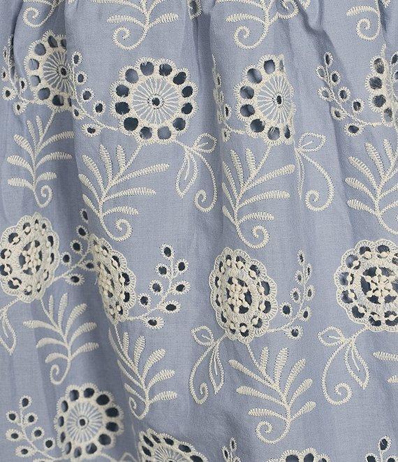 Sugarlips Plus Rosie Embroidered Floral Eyelet Puff Sleeve Mini Dress Product Image