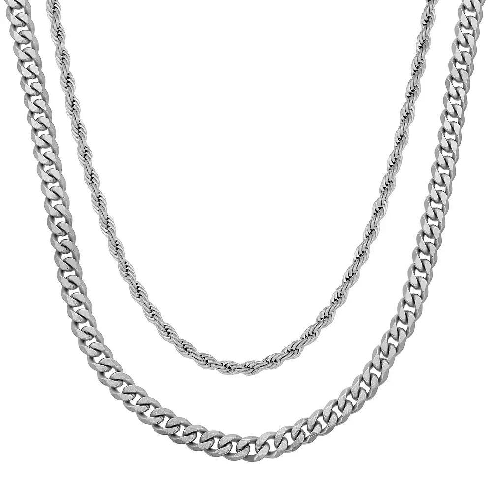 LYNX Stainless Steel Multistrand Layered Chain Necklace, Women's, Size: 22" Product Image
