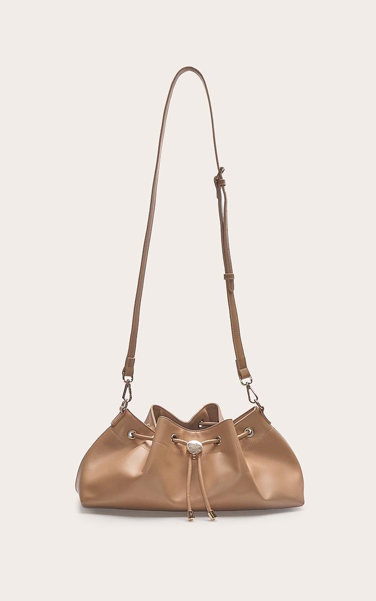 Tan Soft PU Drawstring Shoulder Bag Product Image