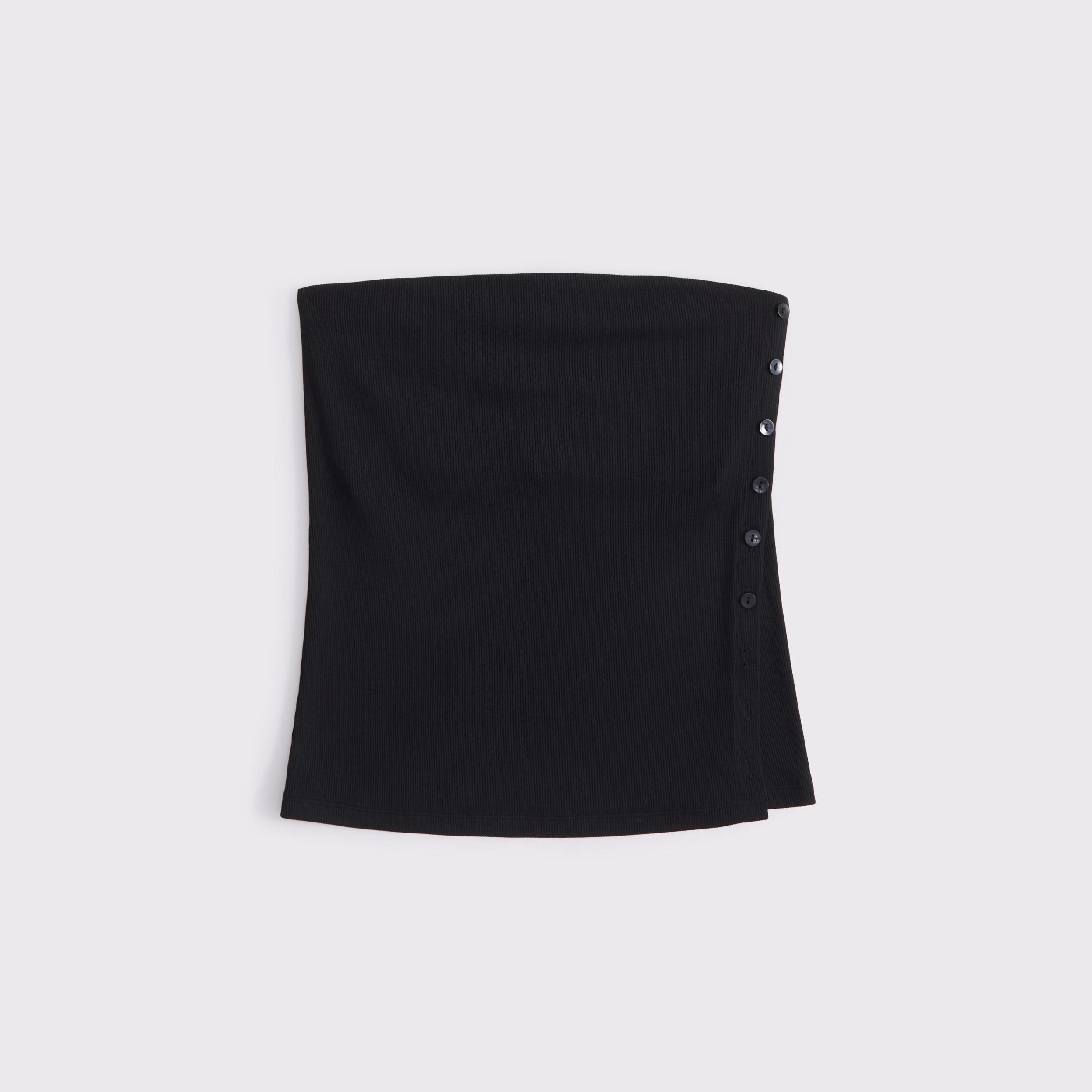 Powdered Rib Side-Button Tube Top Product Image