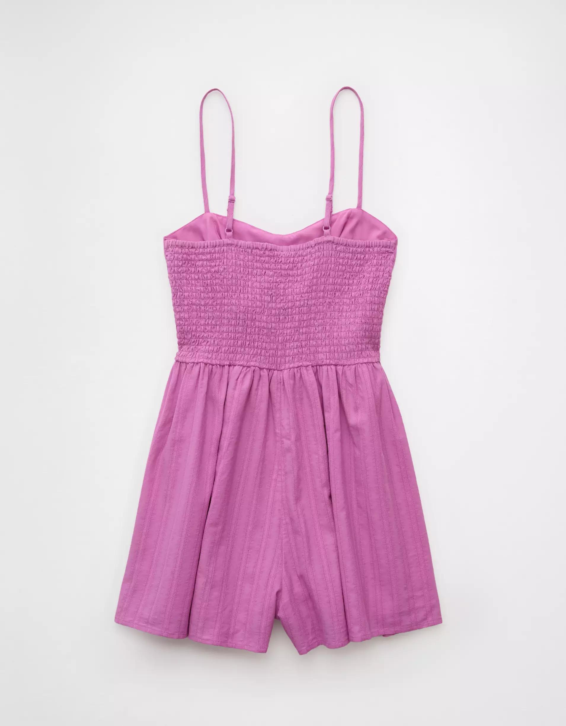 AE Smocked Square Neck Romper Product Image