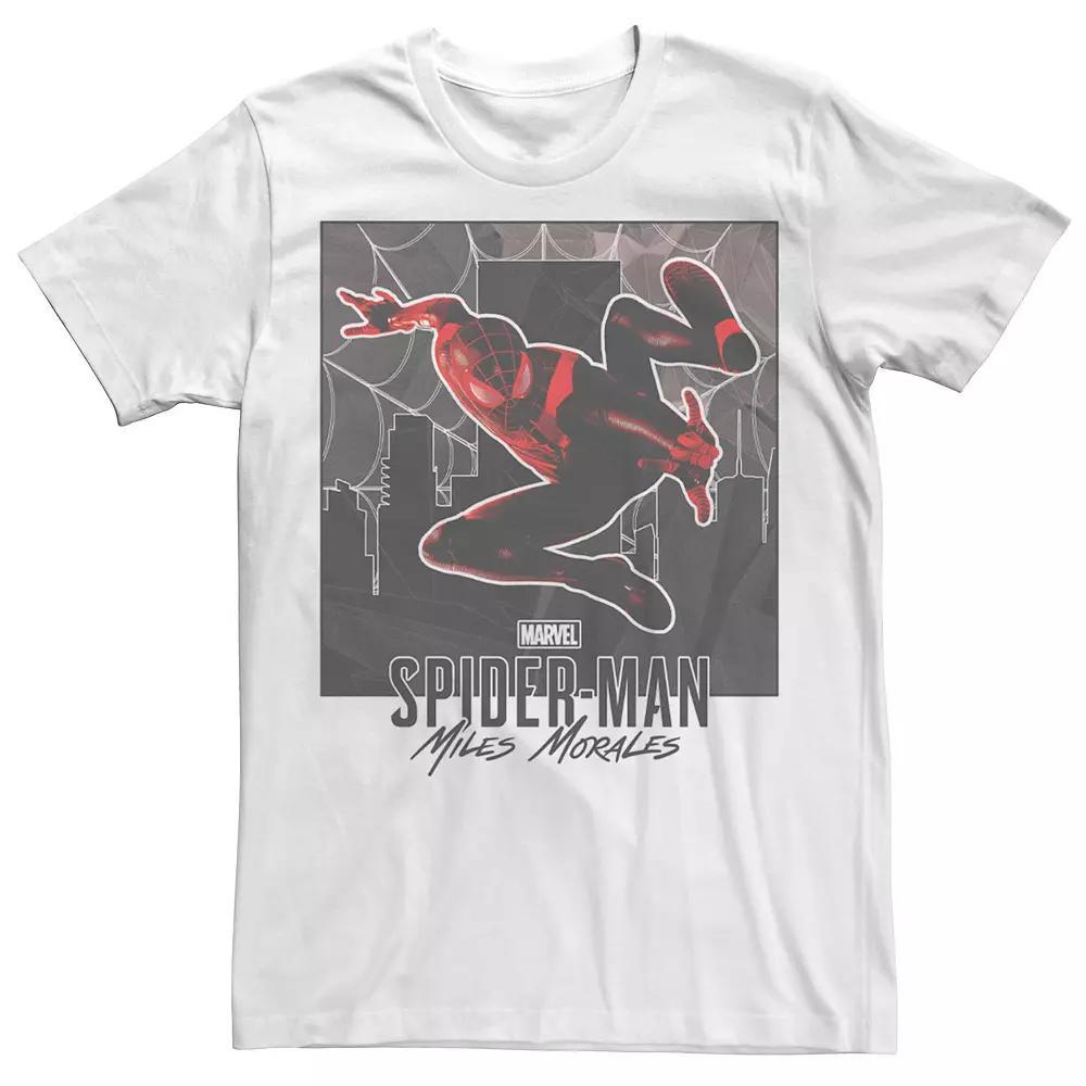 Men's Marvel Spider-Man Miles Morales Action Portrait Tee, Size: XL, White Product Image